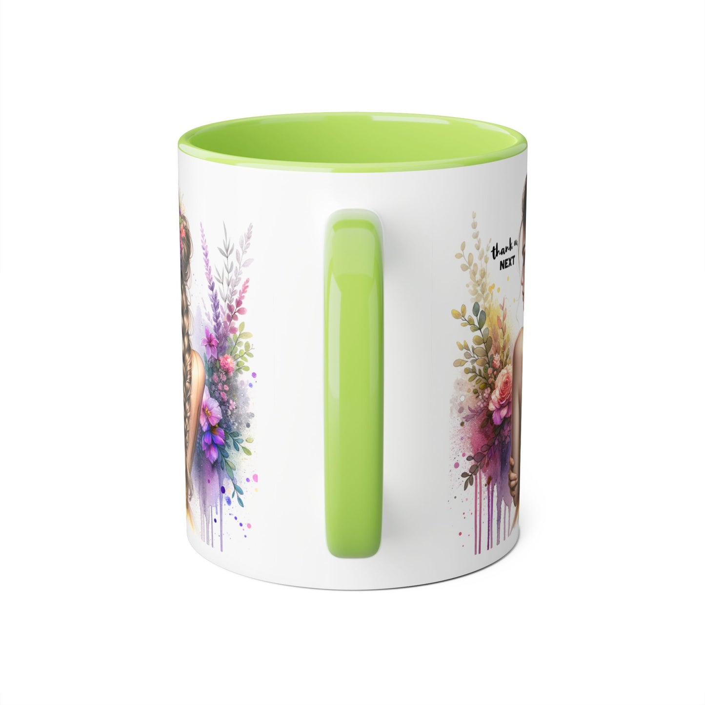 Thank U, Next Floral Art Accent Mug - Perfect Gift for Coffee Lovers, Boho Decor, Birthday, Tea Time, Home Office