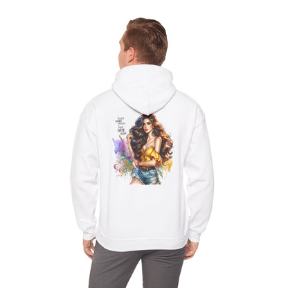 I Don`t  Make Mistakes, I Just Date Them Colorful Artistic Hooded Sweatshirt with Inspirational Quote, Cozy Unisex Pullover, Streetwear Fashion, Unique Gift Idea, Art Lover Apparel
