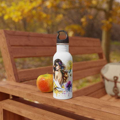 I Am My Own Happily Ever After Artistic Floral Stainless Steel Water Bottle - Stylish Design for Eco-conscious Travelers