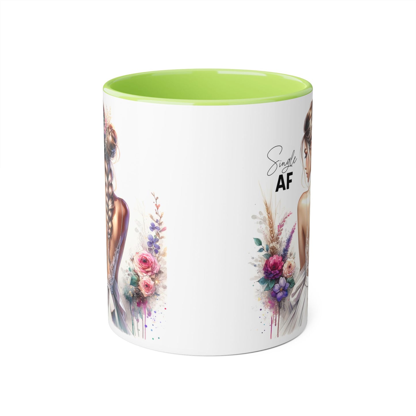 Elegant Floral Accent Mug, Simple AF Coffee Cup, Unique Gifts for Her, Cozy Home Decor, Bridal Shower, Birthday, Everyday Use