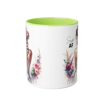 Elegant Floral Accent Mug, Simple AF Coffee Cup, Unique Gifts for Her, Cozy Home Decor, Bridal Shower, Birthday, Everyday Use