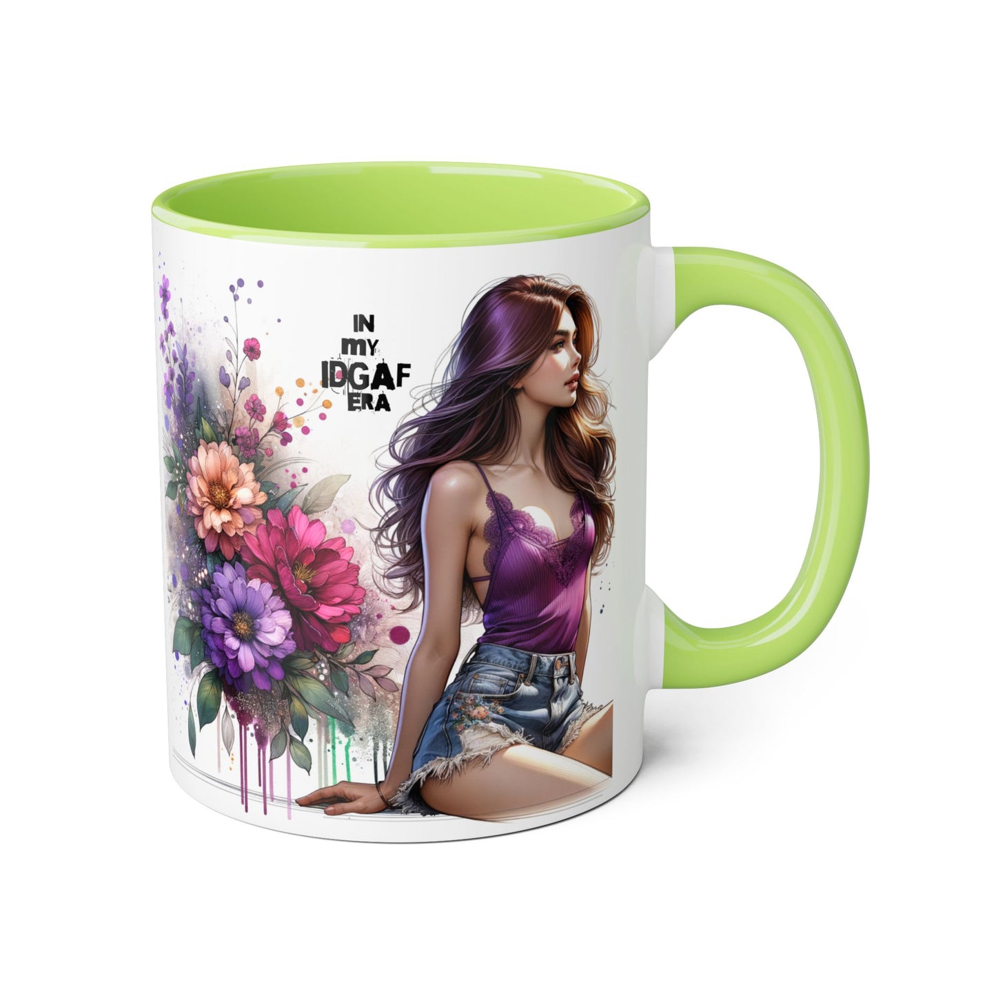 Chic Floral Accent Mug - Perfect for Coffee Lovers, Gift for Her, Home Decor, Floral Art Mug, Unique Drinkware