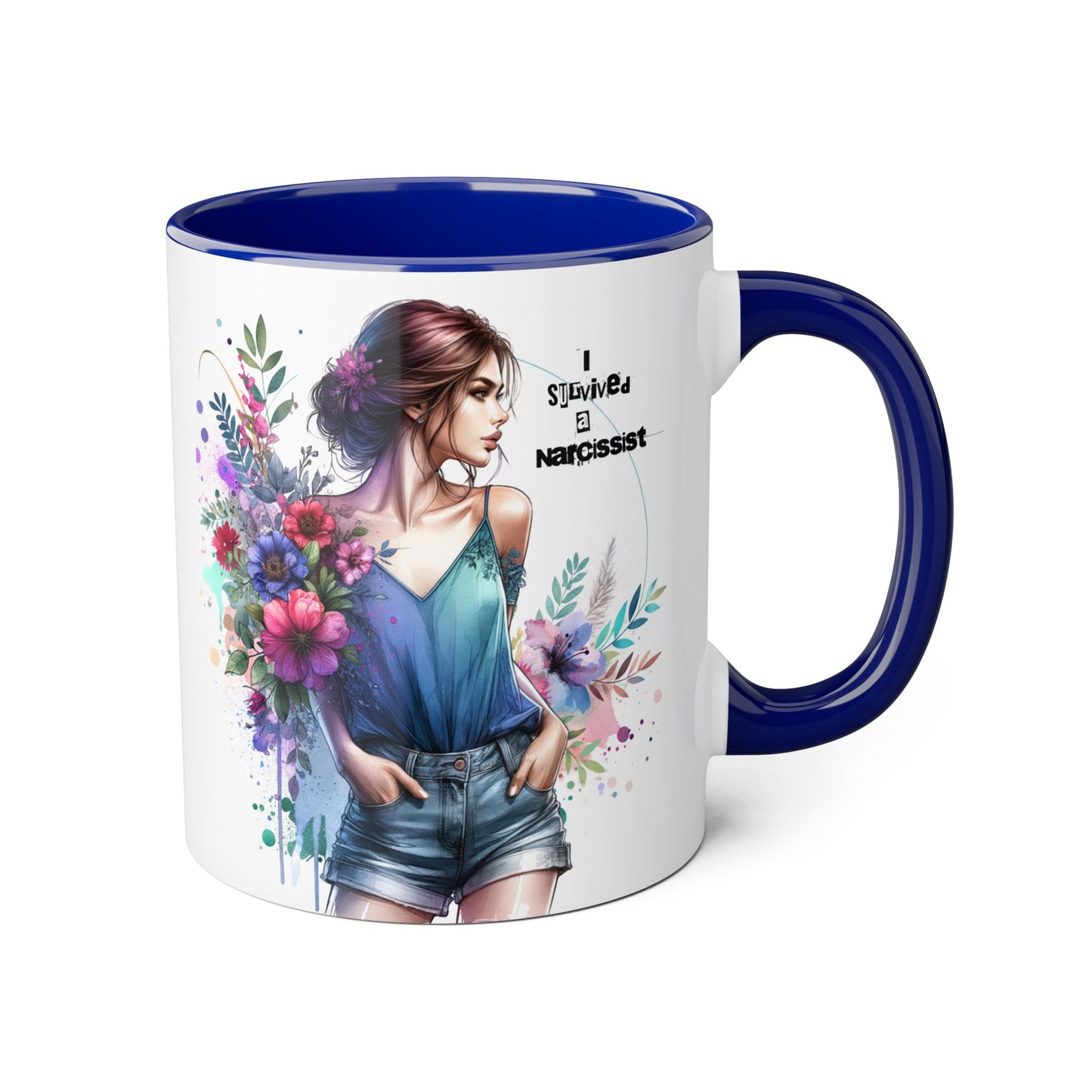 Floral Art Accent Mug - Stay Wild & Nameless, Bohemian Coffee Cup, Floral Gift for Her, Unique Home Decor, Mug for Tea Lovers