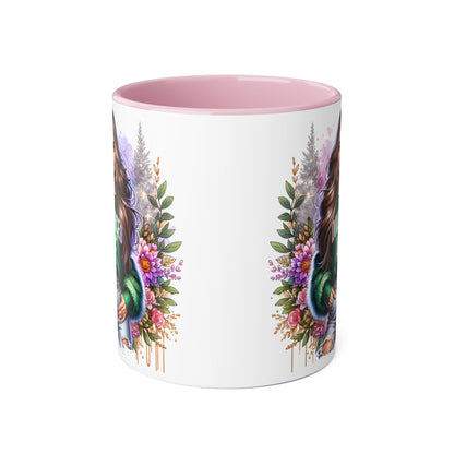Stylish Accent Mugs for Empowering Sips, Floral Artwork, Perfect Gift for Divorced Friends, Motivational Tea or Coffee Cup