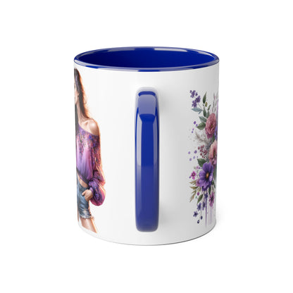 Money Can't Buy Happiness But It Can Buy Divorce Humoristic Stylish Floral Accent Mug, Coffee Cup, Gift for Her, Home Decor, Inspirational Quote, Unique Design