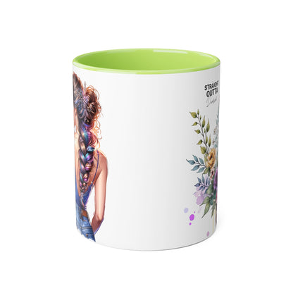 Straight Outta Divorced Humoristic Floral Art Coffee Mug, Gift for Her, Unique Coffee Cups, Floral Mugs for Any Occasion