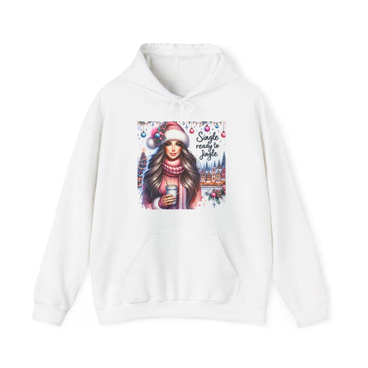 Christmas Hooded Unisex Sweatshirt - Single And Ready to Jingle