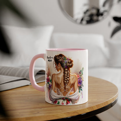 Thank U, Next Chic Floral Accent Mug, Next Season Inspired Coffee Cup, Gift for Her, Boho Style Drinkware, Home Decor, Unique Birthday Present
