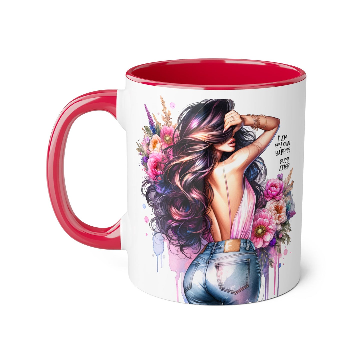 I Am My Own Happily Ever After Self-Love Floral Accent Mug - 11oz Inspirational Coffee Cup