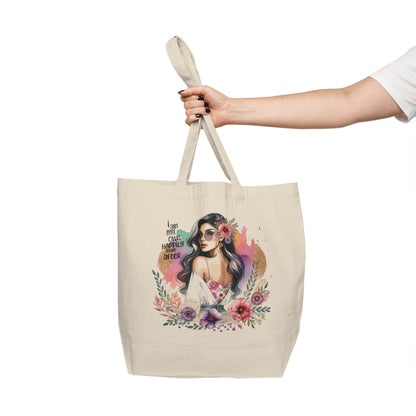 I Am My Own Happily Ever After Empowering Art Tote Bag | Beautiful Floral Design for Everyday Use, Gift for Her, Eco-friendly Shopper, Feminine Style, Statement Tote