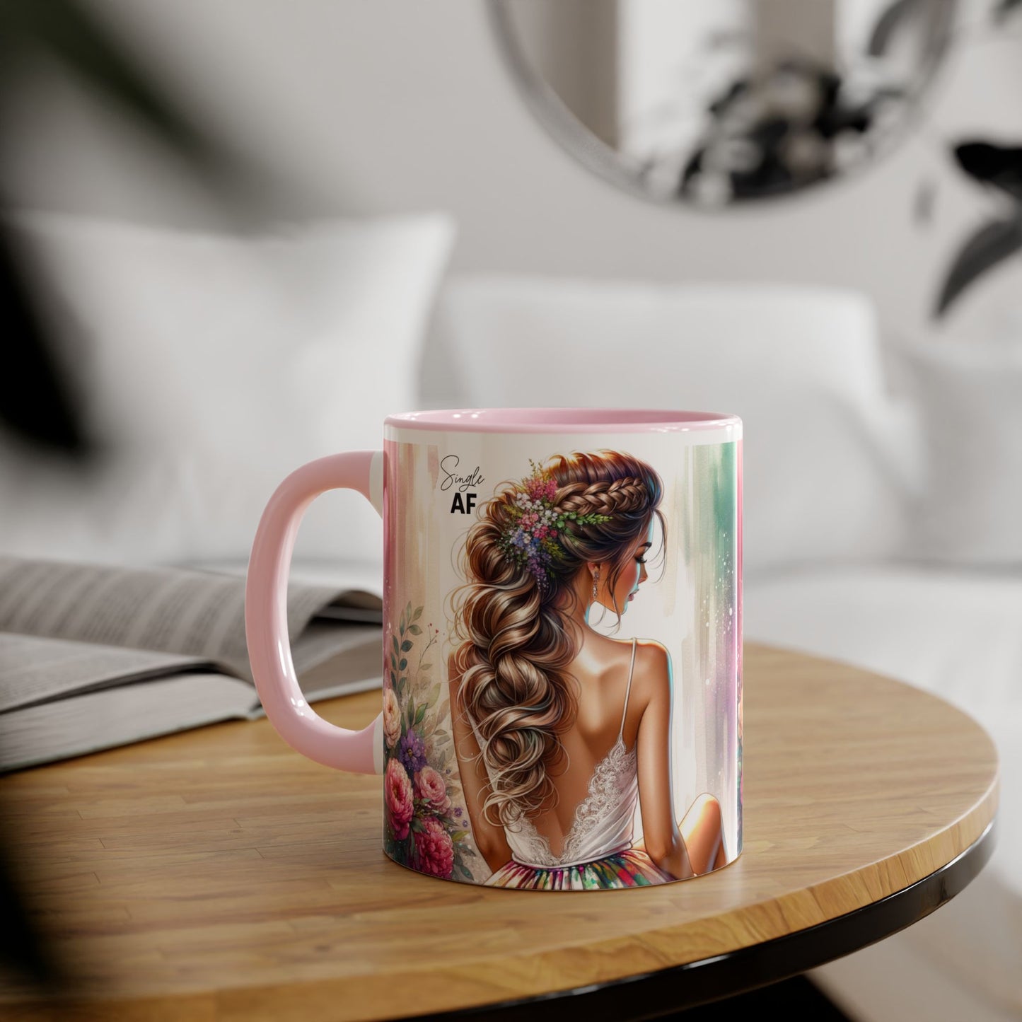 Elegant Floral Accent Mug - Perfect for Coffee Lovers, Gift for Her, Tea Time, Home Decor, Birthdays or Celebrations