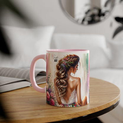 Elegant Floral Accent Mug - Perfect for Coffee Lovers, Gift for Her, Tea Time, Home Decor, Birthdays or Celebrations