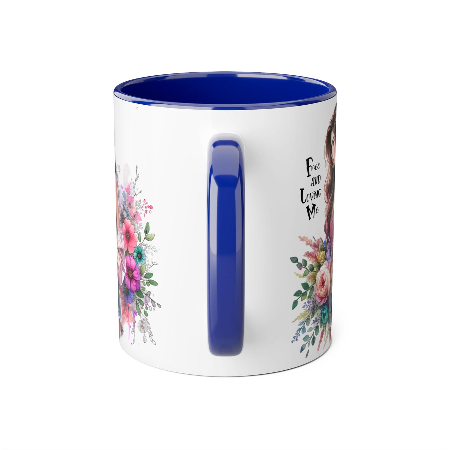 Bohemian Floral Accent Mug, 11oz Coffee Cup, Artisanal Drinkware, Perfect Gift for Nature Lovers, Inspirational Quote Mug, Unique Home Decor