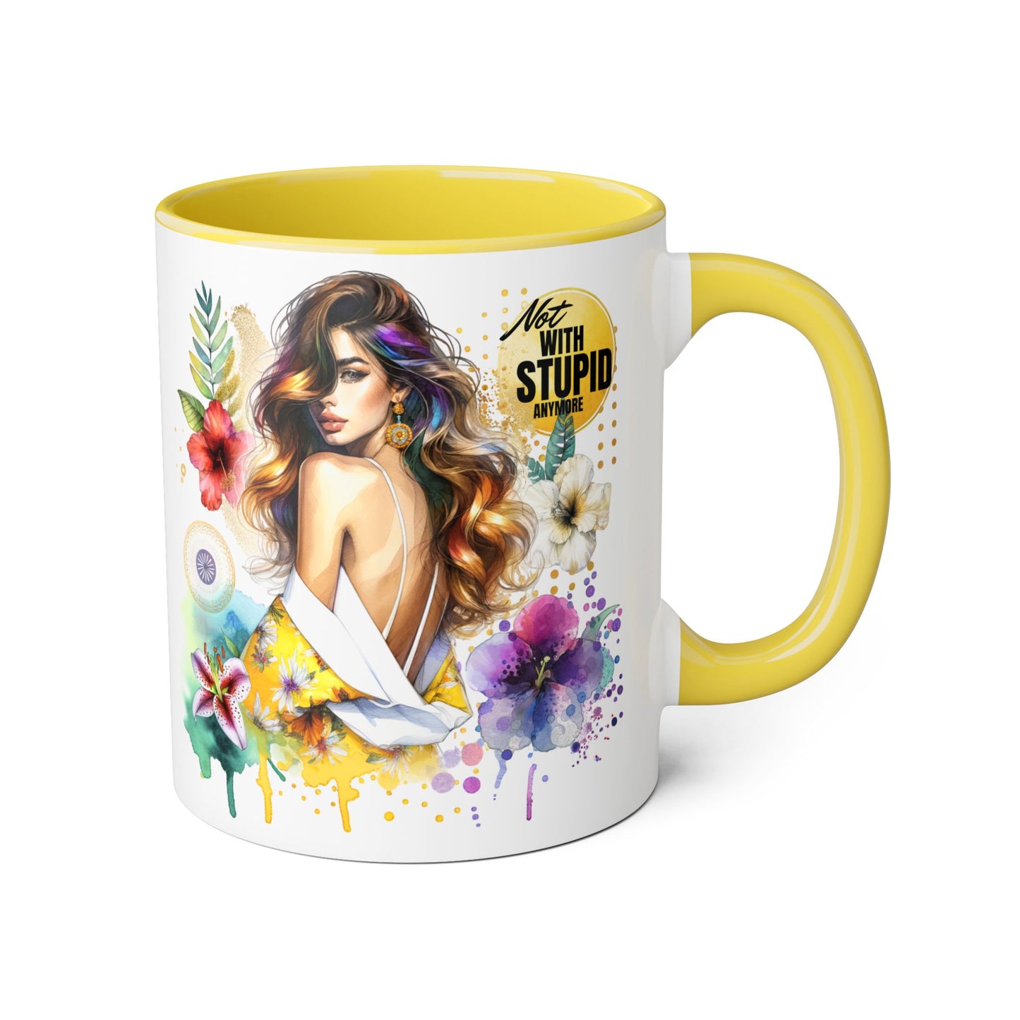 Not With Stupid Anymore Humoristic 11oz Accent Mug