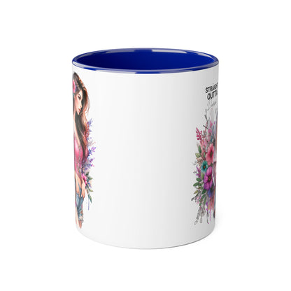 Straight Outta Divorced Humoristic Floral-Inspired Accent Mug, Perfect for Gifts, Home Decor, Coffee Lovers, Tea Enjoyers