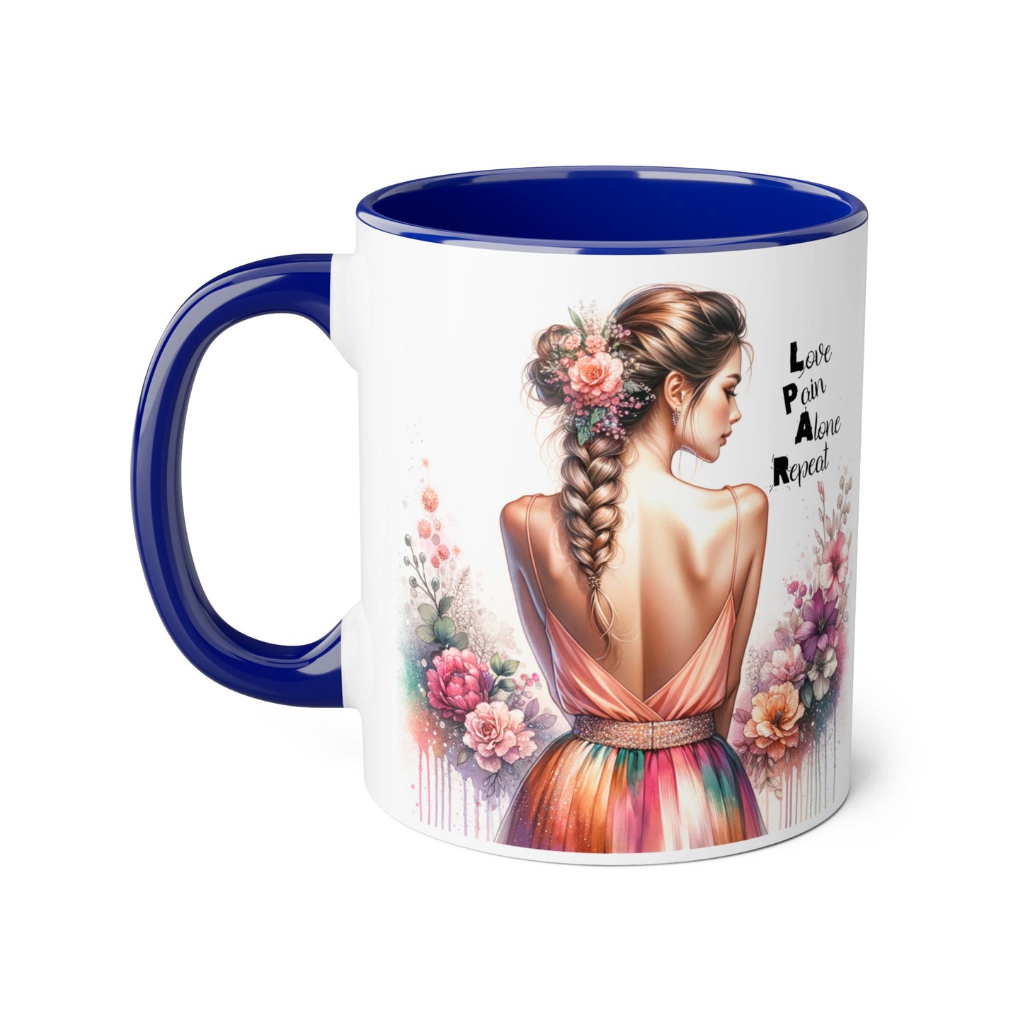 Artistic Floral Accent Mug - Inspirational Gift for Women, Coffee Lover's Decor, Unique Tea Mug, Perfect for Birthdays, Self-Care