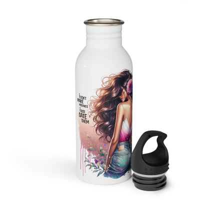 I Don't Make Mistakes, I Date Them Chic Stainless Steel Water Bottle, Floral Water Bottle, Eco-Friendly Bottle, Travel Water Bottle, Gift for Her
