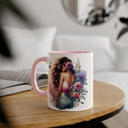 Single AF Floral Accent Mug - Drinkware for Single Ladies, Self-Care Gift, Coffee Lover, Unique Home Decor, Valentine's Day Gift
