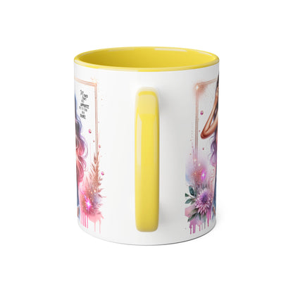 Money Can't Buy Happiness But It Can Buy Divorce Humoristic Gorgeous Floral Accent Mug, Inspirational Coffee Cup, Perfect Gift for Her, Girl Boss Mug, Motivational Drinkware