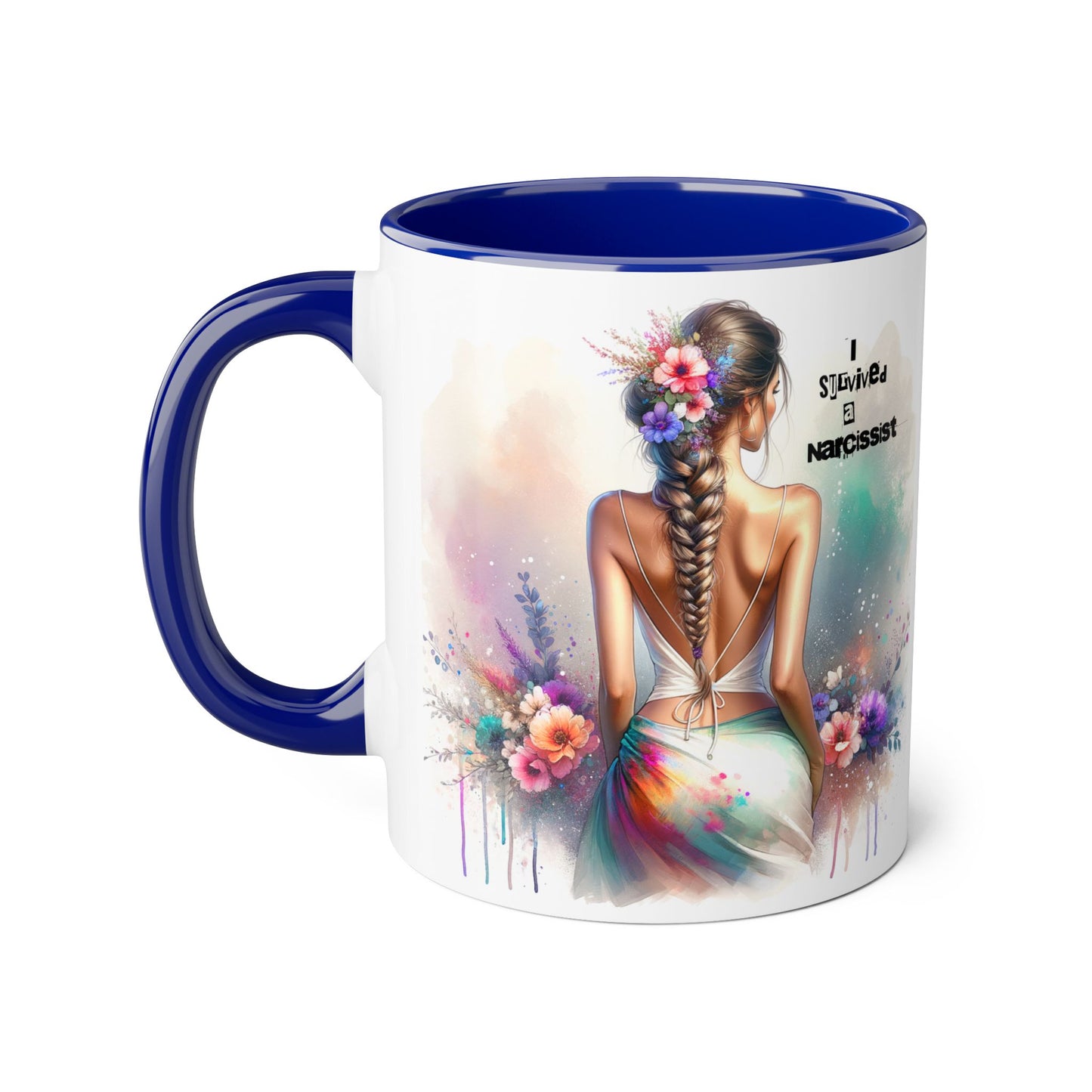 Chic Accent Mug, I Tried to be a Narcissist, Unique Gift, Floral Art, Coffee Lover, Home Decor, Inspiring Quote Mug