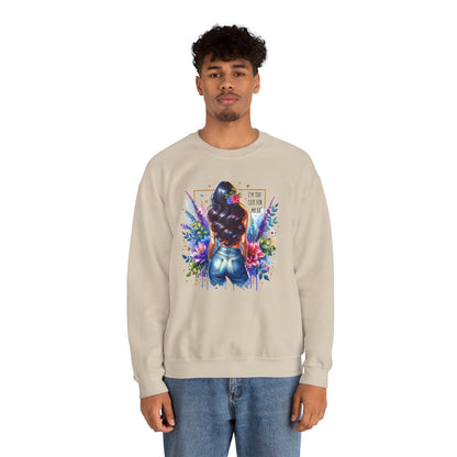 I'm Too Cute For My Ex Floral Art Crewneck Sweatshirt - Stylish, Cozy Unisex Sweatshirt for Casual Wear, Gift for Her, Fashion Trend, Inspirational Quote