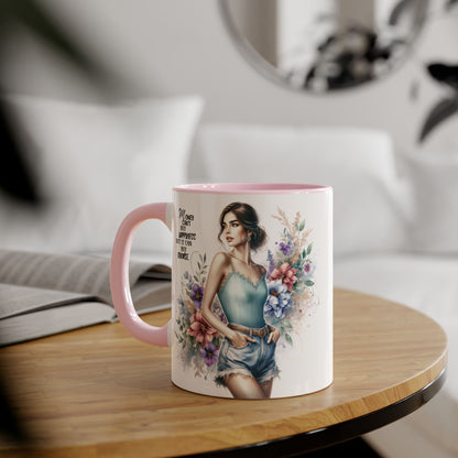 Money Can't Buy Happiness But It Can Buy Divorce Humoristic Inspirational Accent Mugs, Motivational Gift for Women, Floral Coffee Cup, Mother's Day Mug, Women Empowerment Drinkware