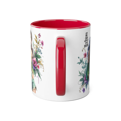 I Am My Own Happily Ever After Empowered Woman Accent Mug, Inspirational Coffee Cup, Floral Art Mug, Perfect Gift for Her, Motivational Drinkware