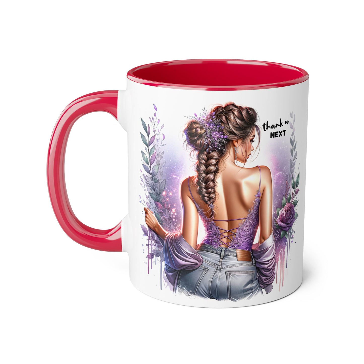 Thank U, Next Accent Mug | Inspirational Coffee Cup, Yoga Gift, Meditation Mug, Unique Home Decor, Self-Care Present