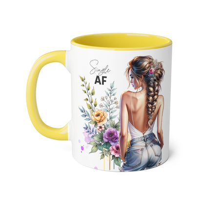 Single AF Chic Floral Accent Mug for Single Ladies | Perfect Gift for Birthdays, Weddings, or Just Because