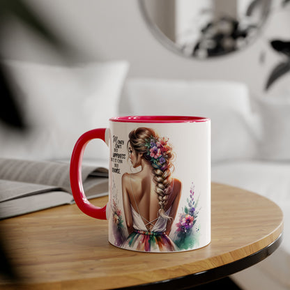 Money Can't Buy Happiness But It Can Buy Divorce Humoristic Inspirational Floral Accent Mug, 11oz Coffee Cup for Moms, Uplifting Gift for Mother's Day, Motivational Drinkware, Unique Art Mug