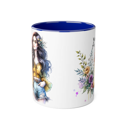 Yuck Fou Bohemian Accent Mug, Floral Coffee Cup, Gift for Her, Home Decor, Artist Mug, Women's Mug, Inspirational Mug