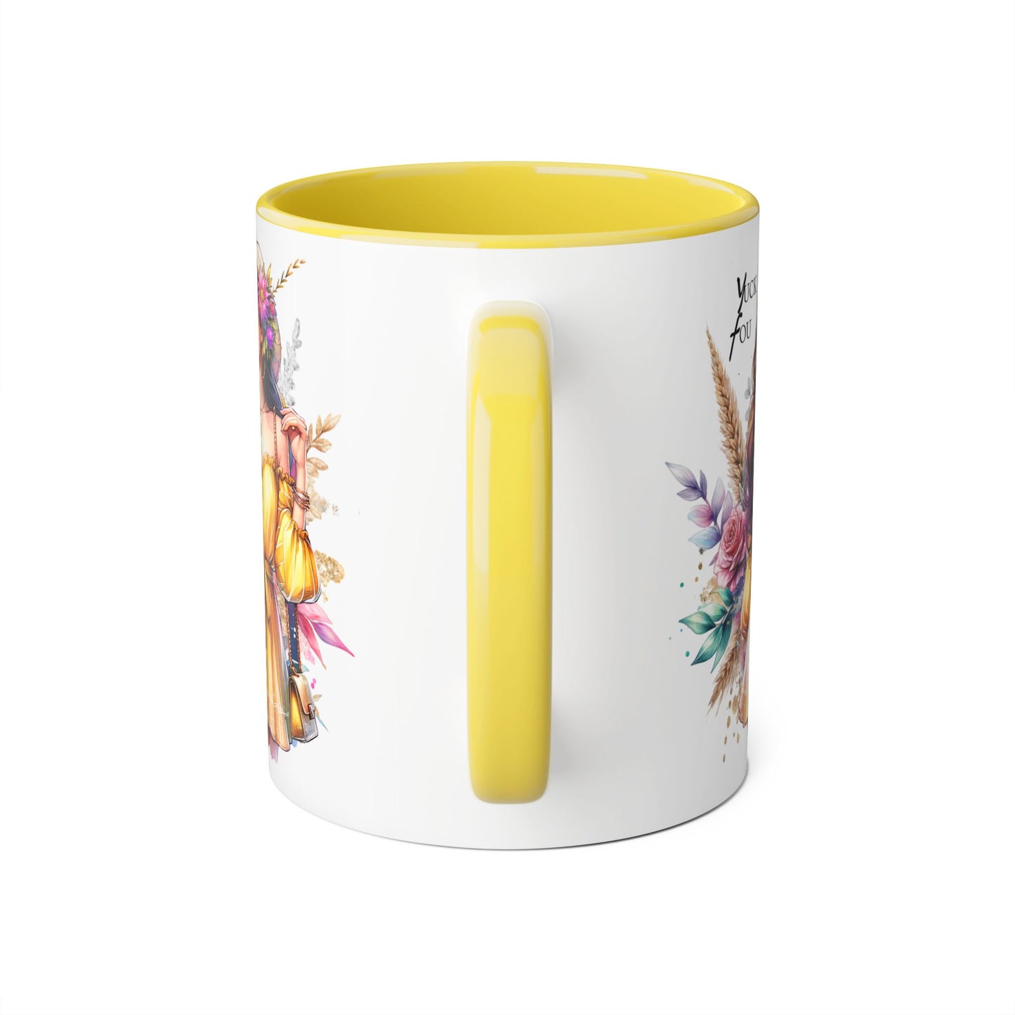 Yuck Fou Chic Floral Accent Mug, Black-Handled Coffee Cup, Gift for Her, Boho Kitchen Decor, Unique Birthday Present, Fun Art Mug, [...]