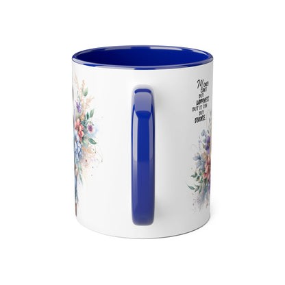 Money Can't Buy Happiness But It Can Buy Divorce Humoristic Inspirational Accent Mugs, Motivational Gift for Women, Floral Coffee Cup, Mother's Day Mug, Women Empowerment Drinkware