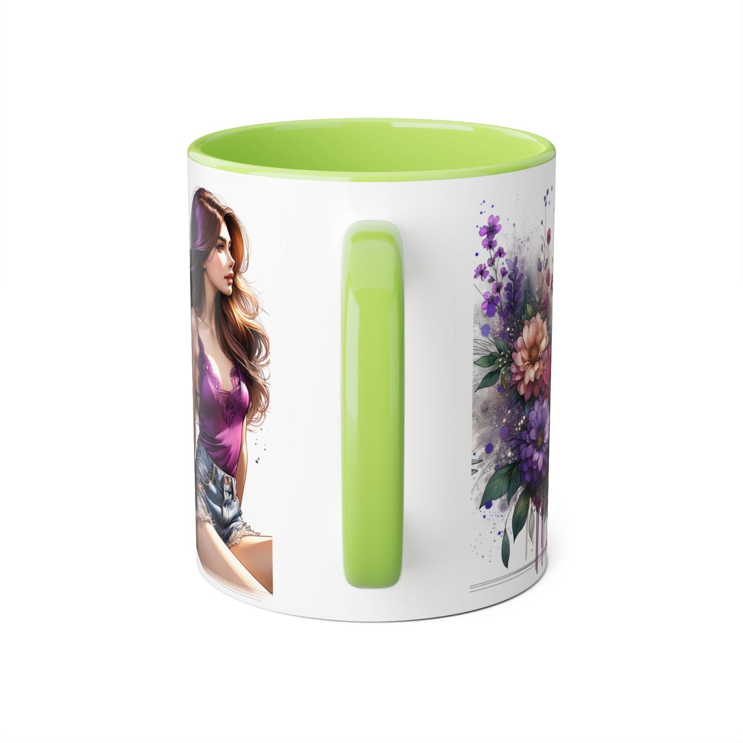 Chic Floral Accent Mug - Perfect for Coffee Lovers, Gift for Her, Home Decor, Floral Art Mug, Unique Drinkware