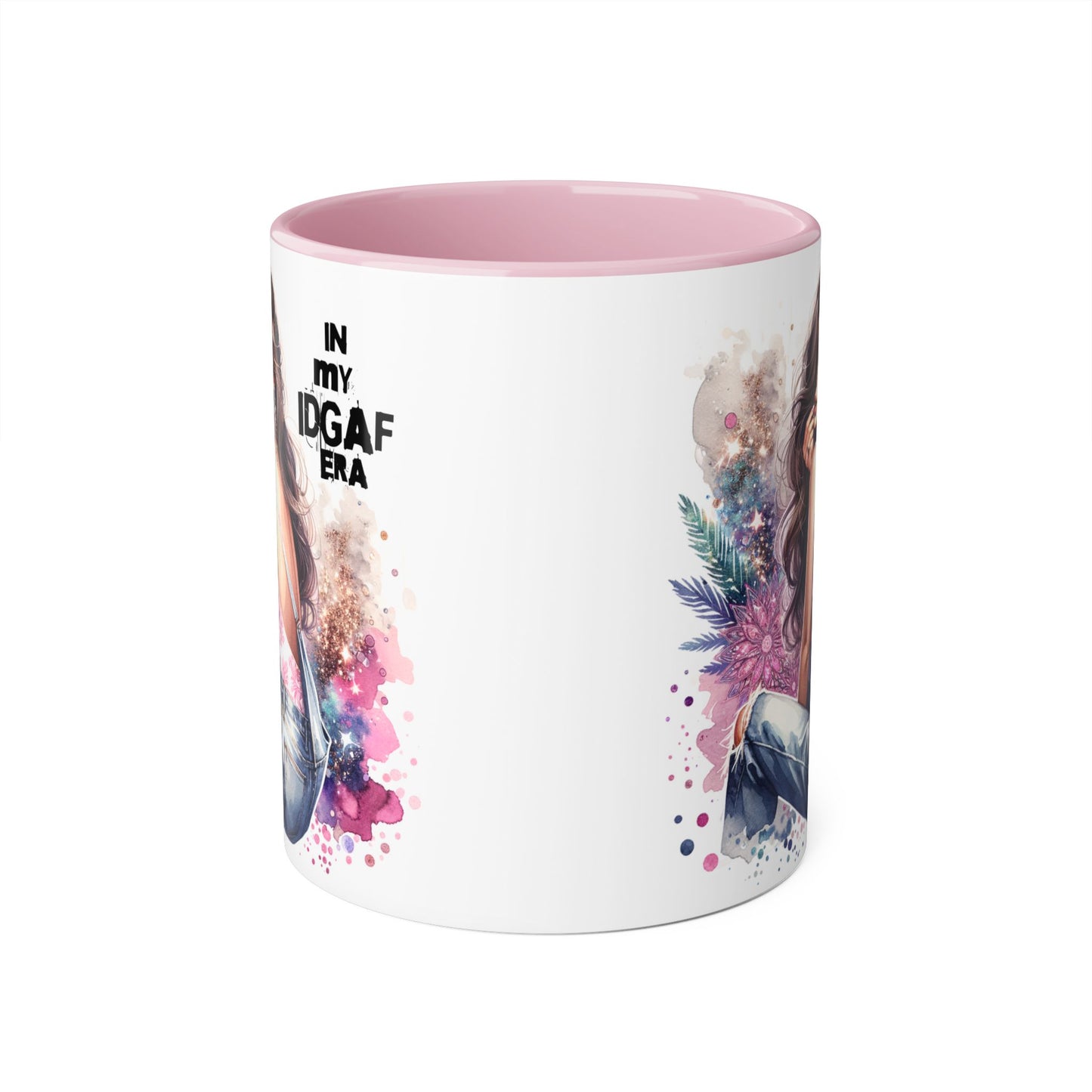 Stylish IDGAF Era Accent Mug, Empowering Gift for Her, Cute Coffee Cup, Trendy Drinkware, Funny Quote Mug, Perfect for Gifting