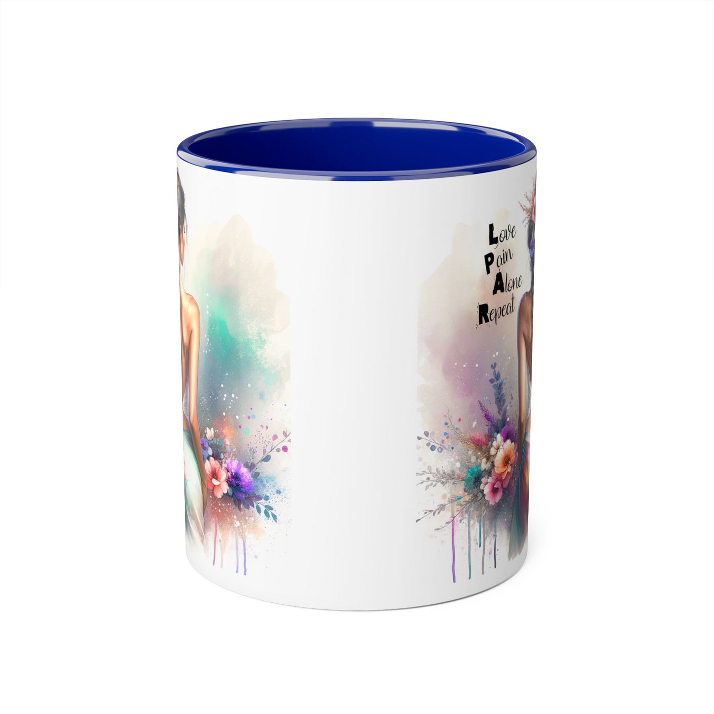 Boho Love Pain Alone Mug, Inspirational Gift, Handmade Coffee Cup, Artistic Ceramic Drinkware, Unique Home Decor