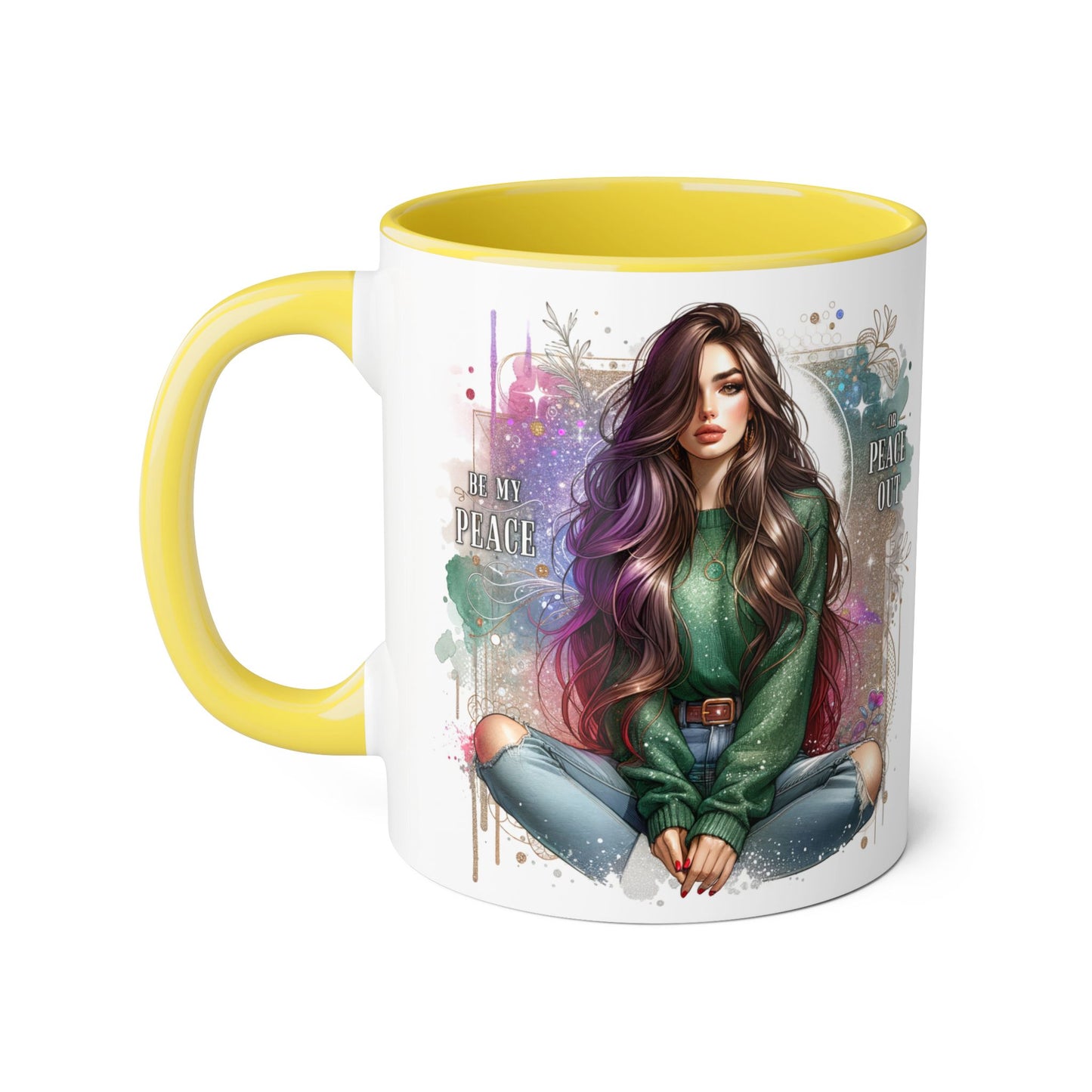 Artistic Be My Peace or Peace Out Mug, Inspirational Coffee Cup, Great for Relaxing Moments, Perfect Gift for Friends, Unique Home Decor, Peaceful Vibe