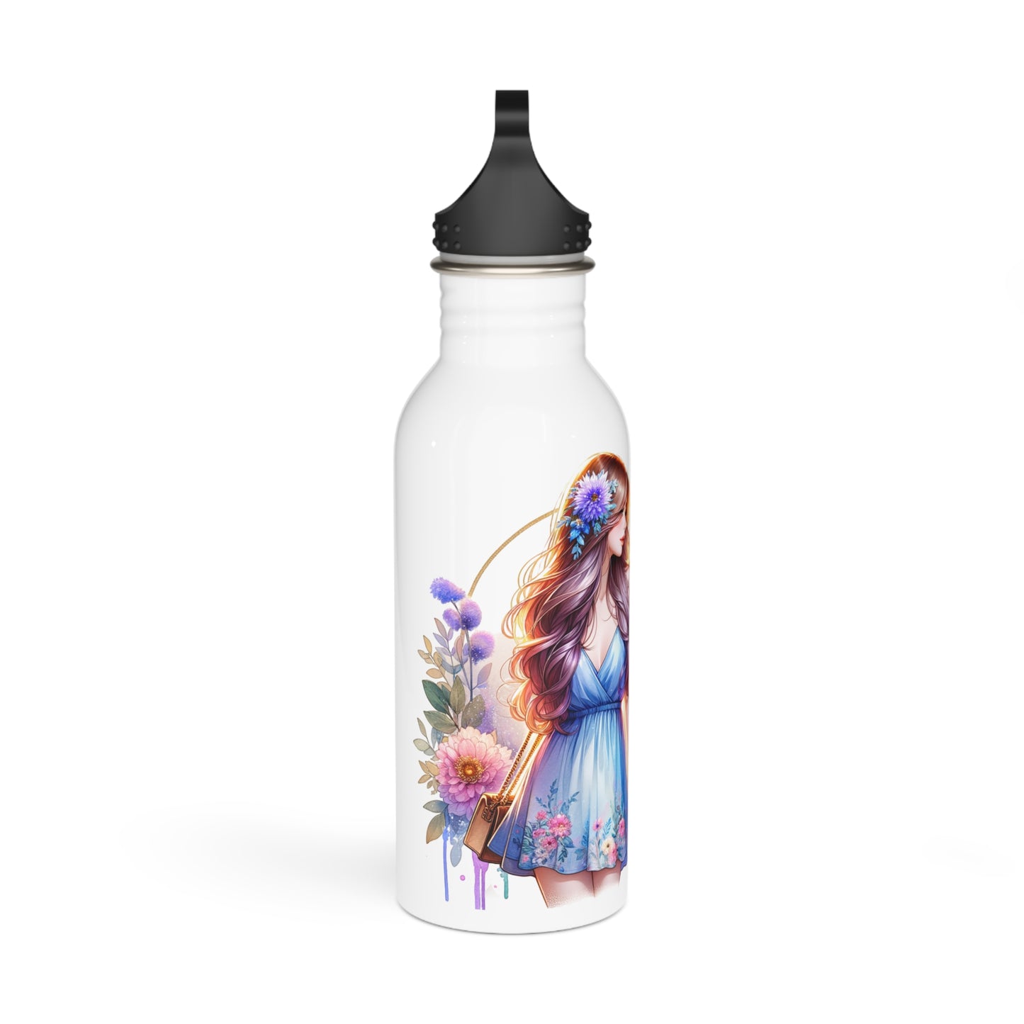 I'm Too Cute For My Ex Floral Stainless Steel Water Bottle - Cute Quotes for Her, Travel Flask, Eco-Friendly Gift, Summer Hydration, Fitness Water Bottle