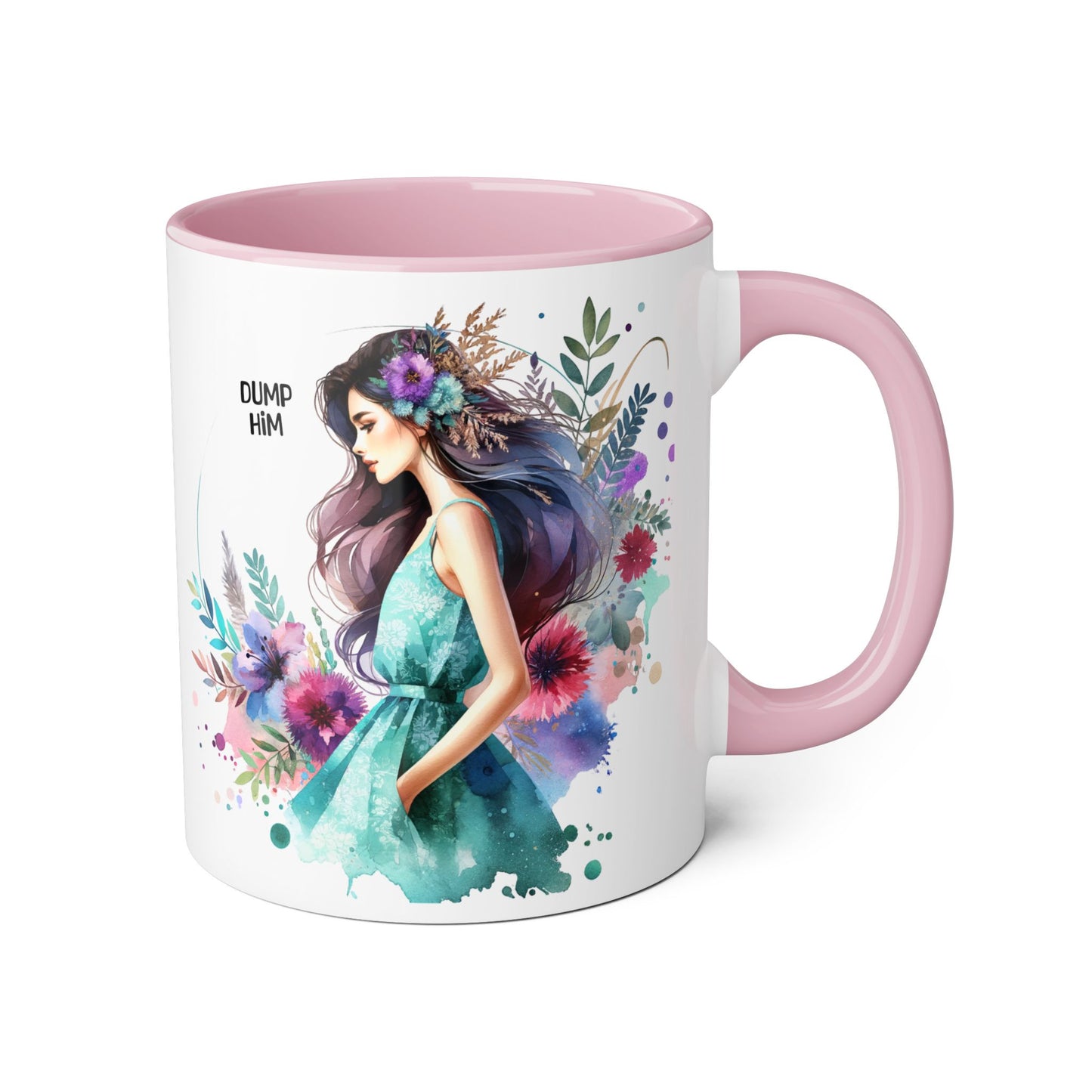 Whimsical Motivational Accent Mug, Inspirational Gift Mug, Cute Coffee Cup, Flower Art Drinkware, Unique Present for Friends