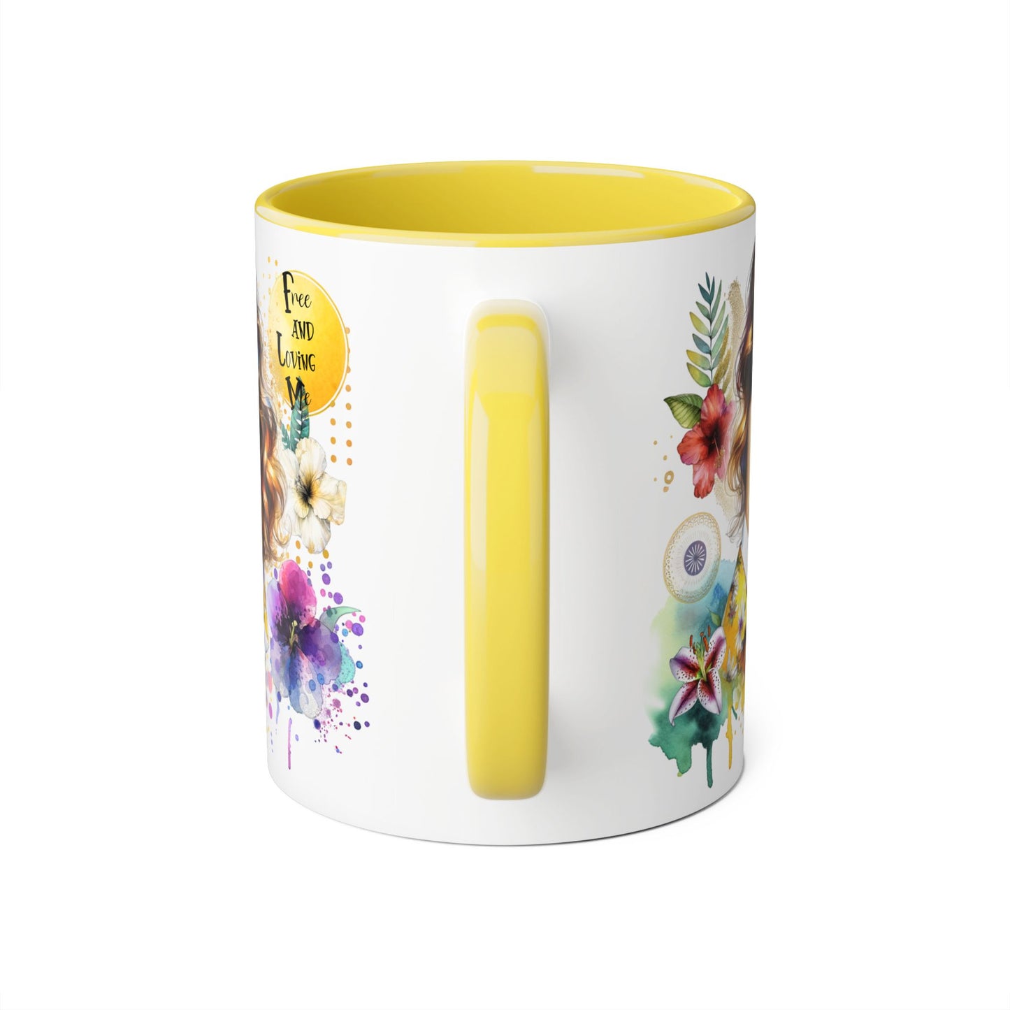 Colorful Artistic Accent Mug - "Free and Loving Me" - Vibrant Coffee Mug for Art Lovers, Gift for Her, Inspirational Drinkware, Home [...]