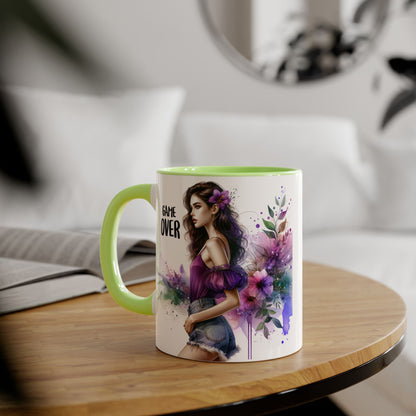 Game Over Accent Mug - Stylish Coffee Cup for Gamers, Unique Gift, Trendy Home Decor, Birthday Present, Cafe Lover's Essential