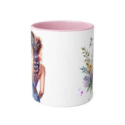 Yuck Fou Floral Inspirational Accent Mug, 11oz Coffee Cup, Gift for Her, Motivational Quote Beverage Holder, Rustic Home Decor