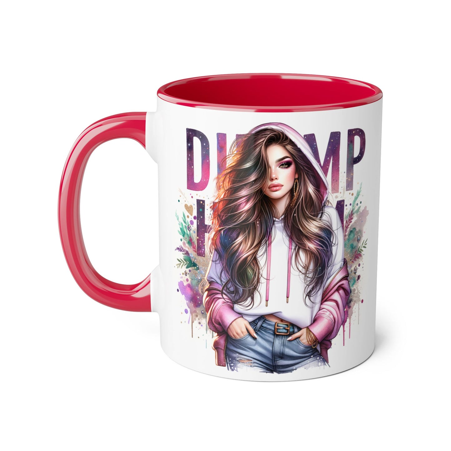 Colorful Dump Hair Mug | Trendy Coffee Cup, Unique Gift for Her, Inspirational Art, Fun Drinkware, Coffee Lovers