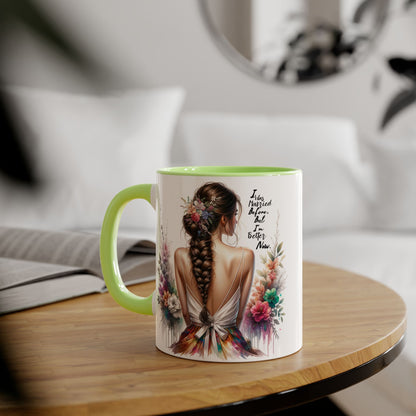 I Was Married Before But I'm Better Now Humoristic Artistic Floral Accent Mug, Unique Gift for Moms, Inspirational Drinkware, Home & Kitchen Decor, Coffee Tea Lover's Mug