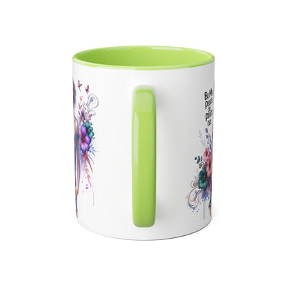 Be My Peace or Peace Out Bohemian Themed Accent Mug, Artist Cup, Unique Gift, Floral Coffee Cup, Inspirational Quote Mug