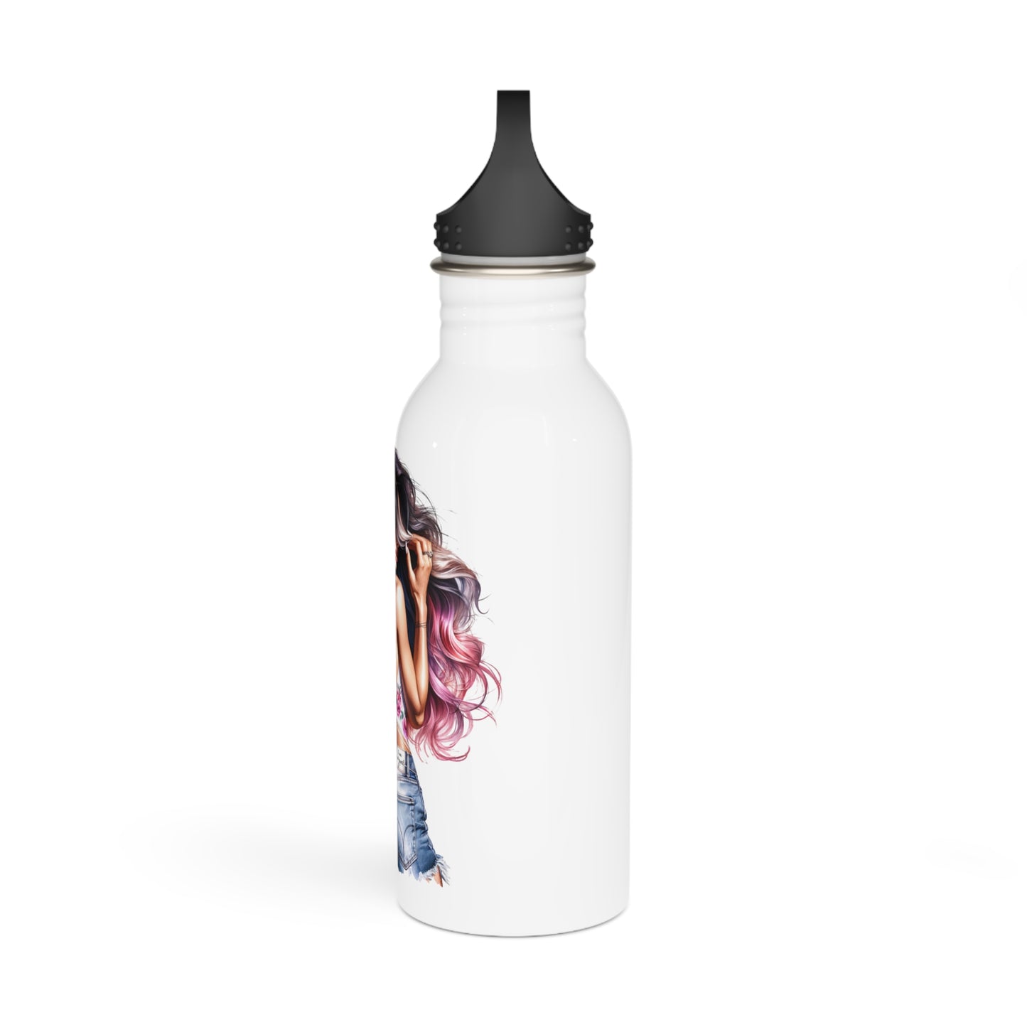 Thank U, Next Stylish Stainless Steel Water Bottle, Trendy Reusable Hydro Flask, Eco-friendly Gift for Women, Motivational Water Bottle, Floral Design