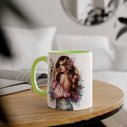 Bohemian Accent Mug, 11oz Coffee Cup for Free-Spirited Souls, Gift for Her, Artful Drinkware, Inspirational Coffee Mug