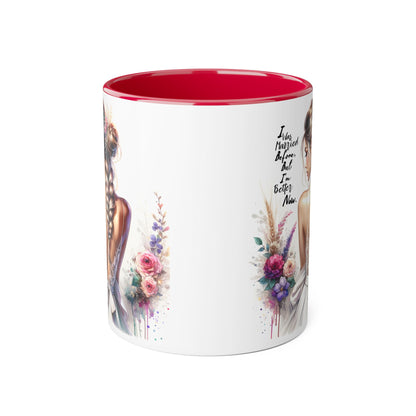 I Was Married Before But I'm Better Now Humoristic Chic Inspirational Accent Mugs, Motivational Gifts for Her, Flower Decor Coffee Cups, Unique Wedding or Bridal Shower Present, [...]