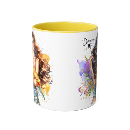 Divorced AF Accent Mug – Perfect for Coffee Lovers, Gift for Divorce Celebration, Sassy Mug, Unique Coffee Cup, Empowering Drinkware