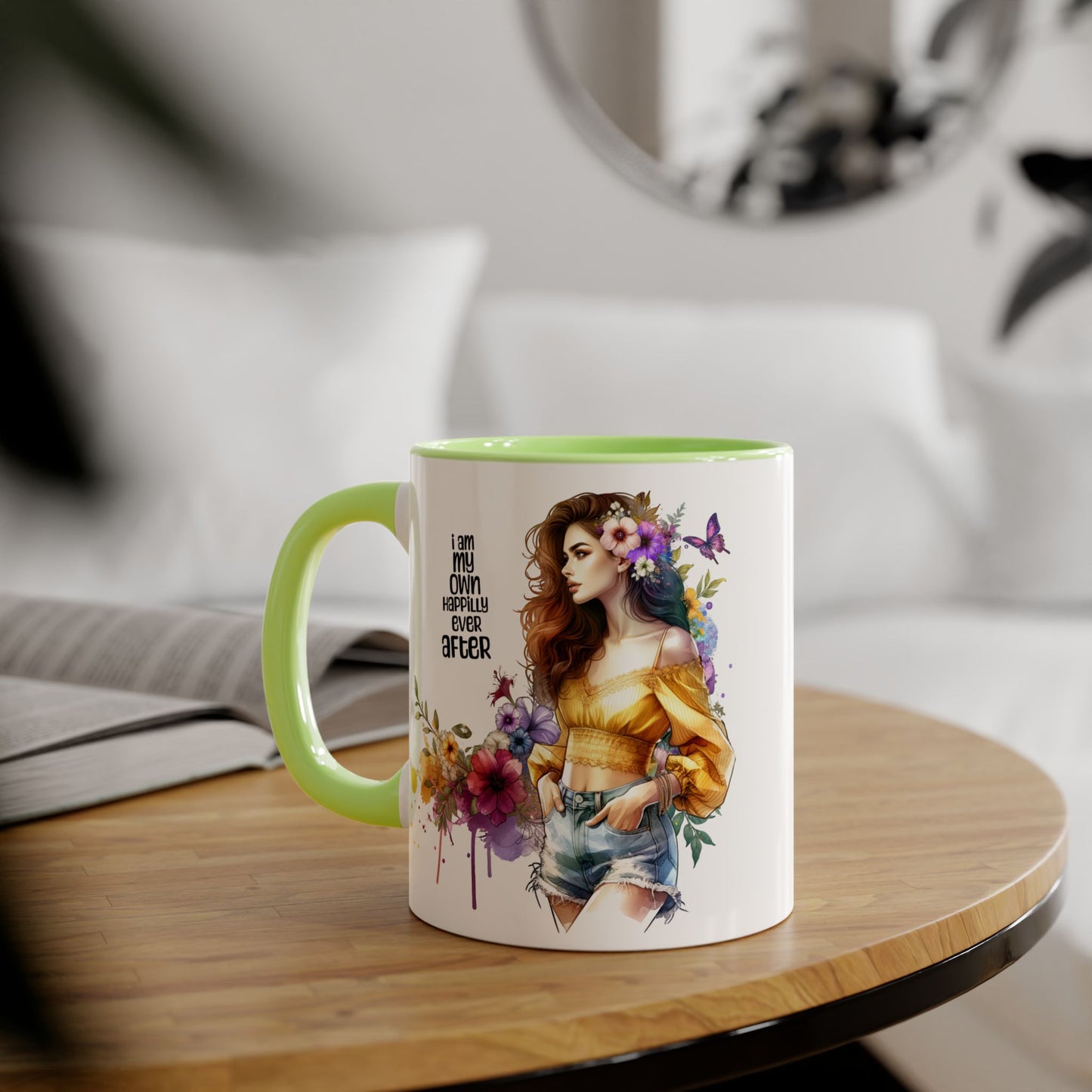 I Am My Own Happily Ever After Empowering Floral Mug, Perfect Gift for Self-Love, Coffee Lovers, or Celebrations like Birthdays and Weddings